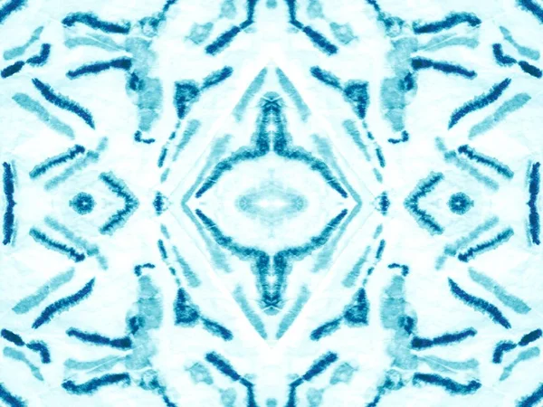 Kunst Wasserpinsel Vorhanden Krawatte Dye Blue Abstract Smudge Wet Geometric — Stockfoto