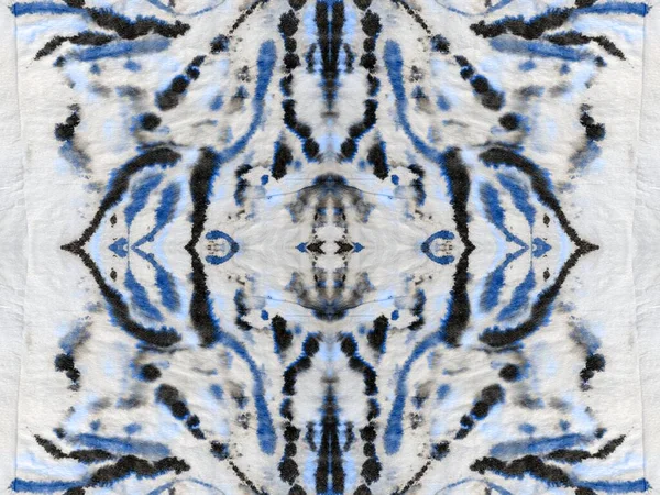 Blauwe Naadloze Vlek Geo Kleurrijke Abstracte Verf Inktwaterborstel Lijnstreep Grunge — Stockfoto