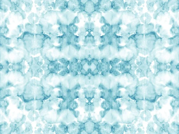 Bläckfärgsborste Blå Konstens Struktur Ljusa Bohemiska Stripe Concept Våt Turkos — Stockfoto