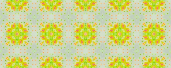 Watercolor Geometric Batik Floor Ethnic Pattern Tile Colored Floral Boho — Fotografia de Stock