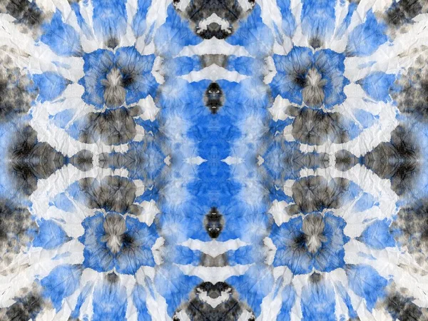 Blue Seamless Mark Geo Watercolour Tie Dye Drop Arte Criativa — Fotografia de Stock