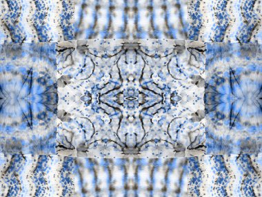 Mavi Kusursuz İşaret. Boyalı El Soyut Lekesi. Sanat Patchwork Shibori Blot. Mürekkep çizgili fırça. Sıvı Bohem Su Sapı. Islak Yaratıcı Soyut Dökülme. Kravat boyası Grunge 'ı yıka. Gri Sanat Deseni.