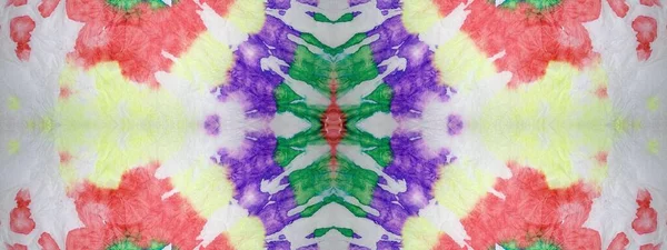 Mokrá Značka Vícebarevné Kravaty Jemná Geometrická Barevná Skvrna Tie Dye — Stock fotografie