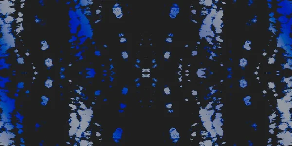 黑色领带染料印花 发光几何重复 白光艺术卡瓦 蓝色水族纹理 粗野的宇宙风格明亮的油墨纹理 古色古香的墨水 Denim Frost Dirt — 图库照片