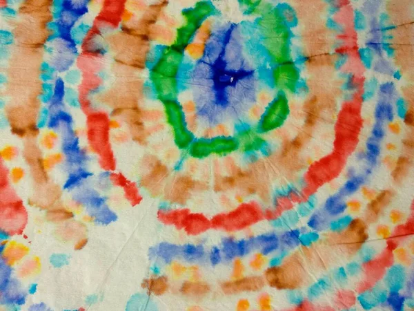 Krawattenfärbekreis Krawatte Dye Boho Swirl Bunte Batik Tiedye Dyed Print — Stockfoto