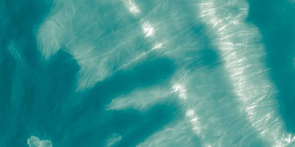 Blue Dirty Art Flüssigfarbstoff Ozeansommer Cyan Ink Weißes Meer Teal — Stockfoto
