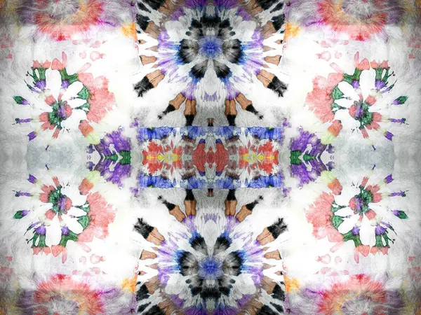 아쿠아 화이트 컨셉트 마크를 Tie Dye Grunge 바다없는 봉오리 색을칠 — 스톡 사진