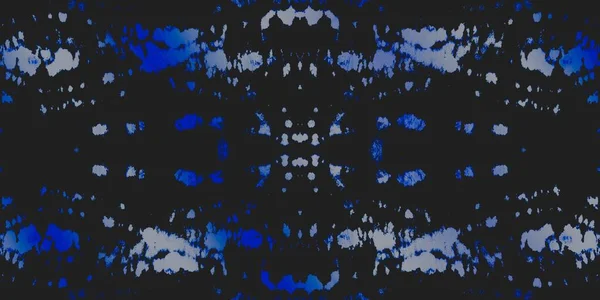デニムタイダイデザイン ゴールド幾何学的シェブロン ホワイトコールドダーティアートスタイル ブルー水彩プリント 神秘的なスタイル 明るいインクのテクスチャ 雪のブラシのテクスチャ 黒のテクスチャのブランク — ストック写真