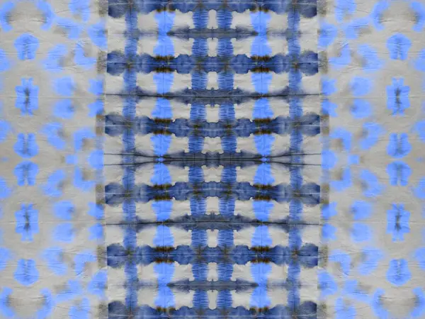 Μπλε Αφηρημένο Σημάδι Διόρθωση Χρώματος Μελανιού Μελάνι Patchwork Shibori Drip — Φωτογραφία Αρχείου