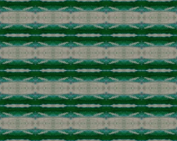 Zigzag Wavy Separator Leaf Repeat Wallpaper Green Geometric Ornament Geometric — Stock Photo, Image