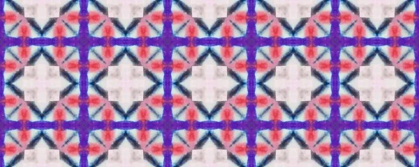 Watercolor Geometric Flower Boho Tribal Geometric Batik Tile Floral Pattern — 스톡 사진