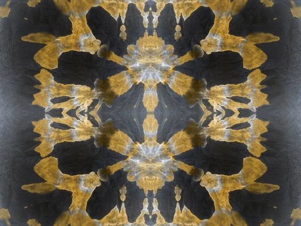 Waschen Sie Nahtloses Gold Spot Tie Dye Wiederholen Ethnisch Geometrisches — Stockfoto