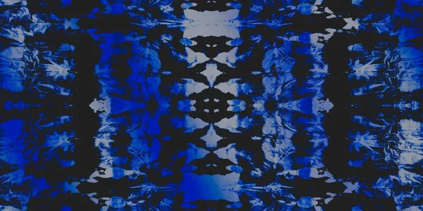 Fekete Mosott Nyakkendő Festék Kék Zökkenőmentes Banner Fehér Frost Dirty — Stock Fotó