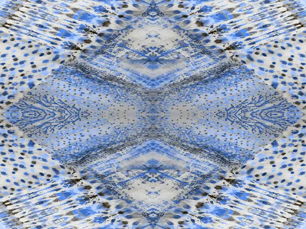 Blue Abstract Spot Art Water Patch Geo Patchwork Tie Dye — Foto de Stock