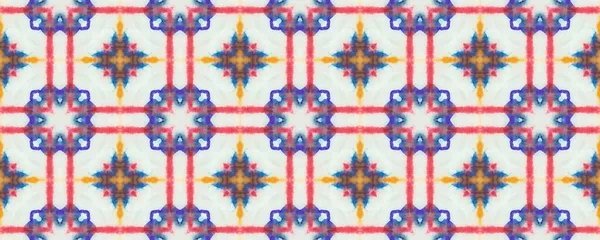 Abstract Geometric Batik Print Morocco Geometric Flower Floral Pattern Boho — Zdjęcie stockowe
