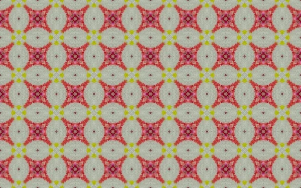 Watercolor Geometric Pattern Tile Indian Geometric Batik Floor Ethnic Flower — Stock Photo, Image
