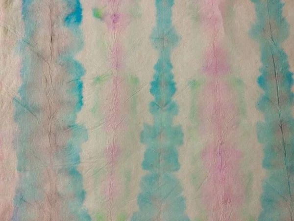 Tie Dye Line Abstract Watercolor Blue Stripe Ikat Pattern Multi — Stock Photo, Image
