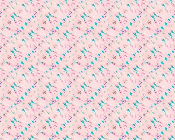 Niebieski Wzór Różowa Farba Wodna Stary Wzór Sztuki Pastelowa Tapeta — Zdjęcie stockowe