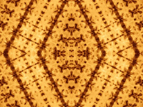 Ornamento Geométrico Ocre Tie Dye Design Pintura Gold Aquarelle Pintura — Foto de Stock