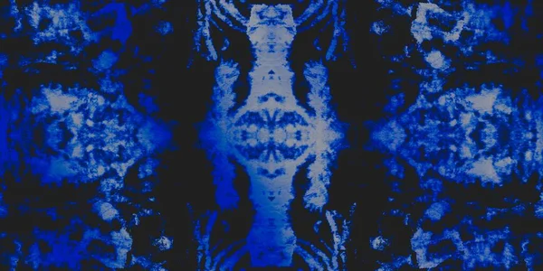 ナイト ファブリック アート ダーク部族のシームレスな デニム雪ダーティ水彩 ブルー抽象アクエラレル スペース グランジ アート スタイル — ストック写真