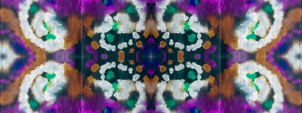 Tie Dye Boho Abstract Canvas Umělecká Geometrická Barevná Skvrna Kartáč — Stock fotografie