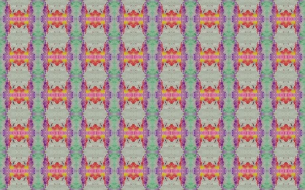 Abstract Geometric Batik Tile Colored Floral Floor Ethnic Flower Print — Stockfoto