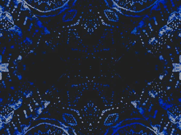 デニムテンプレート作成ダーク幾何学的なモチーフ 夜のフロストダーティアートバナー ブルーアクエラレペイント 雪の宇宙が死んだ インディゴインクモチーフ クールなインクのテクスチャ ホワイトアイスの背景 — ストック写真