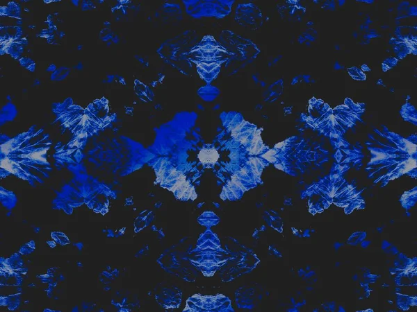 Black Tie Dye Pattern Ornamento Sem Fim Azul Espaço Luz — Fotografia de Stock