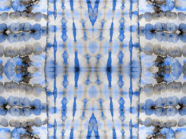 Blauwe Naadloze Mark Art Stripe Patch Geo Geometrische Shibori Drop — Stockfoto