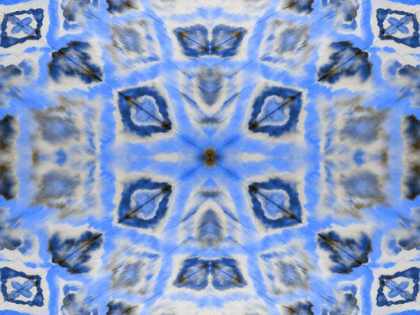 Geo Creative Abstract Brush Bind Dye Hand Abstrakt Effekt Blue — Stockfoto