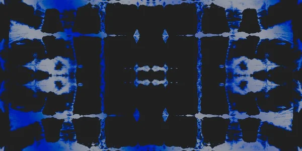 デニムブルーのバナー ダークエンドレスシームレス ブラック スペースはダーティ アートで死んだ 青い抽象水彩 荒廃した自然 素朴な筆致の素材 スカイインクブラシ ホワイトブルーのポスター — ストック写真