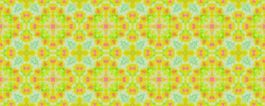 Aquarelle Geometric Batik Print. Morocco Seamless Flower. Colored Traditional Ethnic Print. Arabic Floral Tile Pattern. Indian Geometric Flower Floor. Ethnic Pattern Tile. Colored Floral Boho.