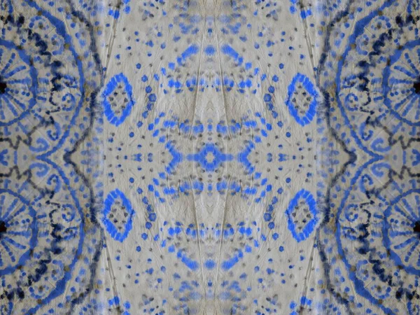 Blue Abstract Mark Tie Dye Hand Seamless Design Inglés Cepillo —  Fotos de Stock