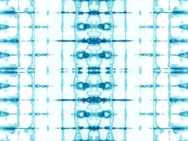 油墨创意抽象涂料 水墨图案 湿绿松石丙烯酸下降 民族几何色彩图案 Teal无缝隙斑纹 无缝线马克 蓝色领带染料的效果 点彩刷 — 图库照片