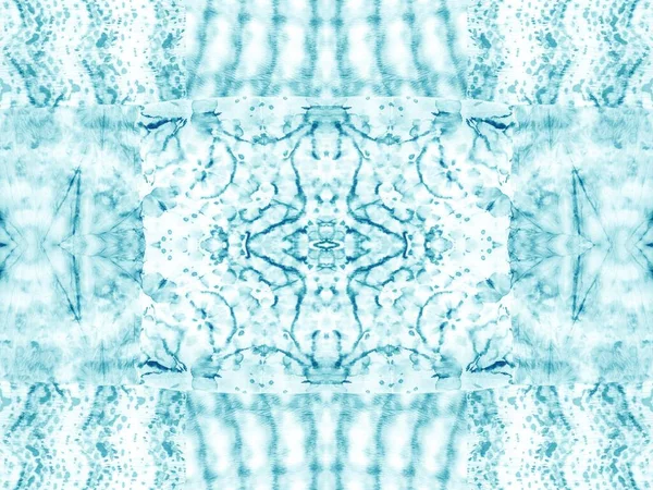 Tinta Turquesa Acrílico Spot Tie Dye Teal Repetição Abstrata Art — Fotografia de Stock
