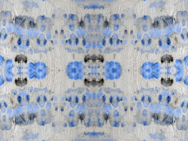 Blauw Abstract Teken Zwarte Aquarelle Water Patroon Inktkleur Borstel Tie — Stockfoto