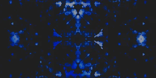 デニムタイダイシームレス 海軍エンドレスシームレス ホワイトライトスペース水彩 ブルーアクエラレテクスチャ フロスト ミステリー アート 素朴な水墨画 ゴールドブラシペイント 夜のフロストパターン — ストック写真