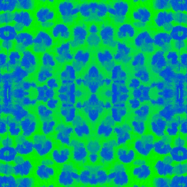Sky Floral Art Batik Green Aqua Grungy Effect Blue Abstract — Foto Stock