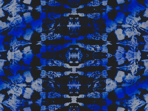 Night Tie Dye Print Glühen Geometrische Fliesen Denim Cold Dyed — Stockfoto