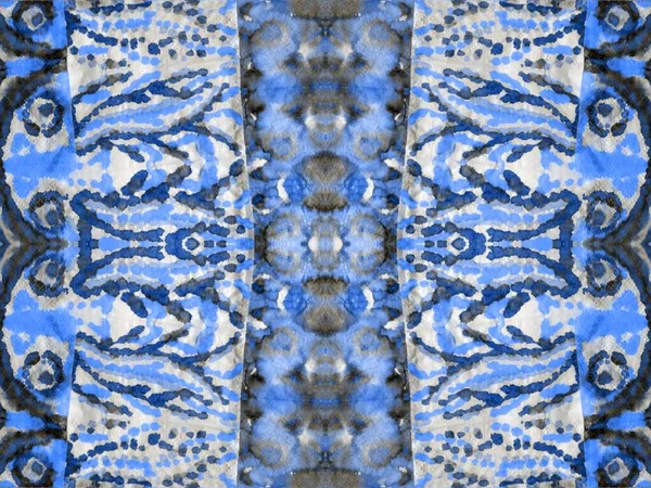 Niebieski Bezszwowy Znak Mokry Kreatywny Kształt Streszczenia Nowoczesny Wzór Aquarelle — Zdjęcie stockowe
