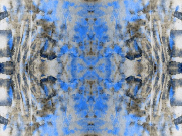 Μπλε Απρόσκοπτη Κηλίδα Ριγέ Γκρι Αφηρημένη Σφουγγάρι Tiedye Υδατογραφία Σχεδιασμένο — Φωτογραφία Αρχείου
