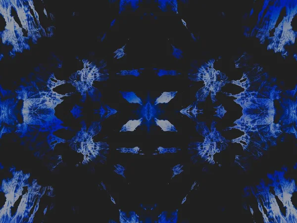Nachtgefärbte Stoffkunst Dunkle Geometrische Wiederholung White Smoke Space Aquarell Navy — Stockfoto