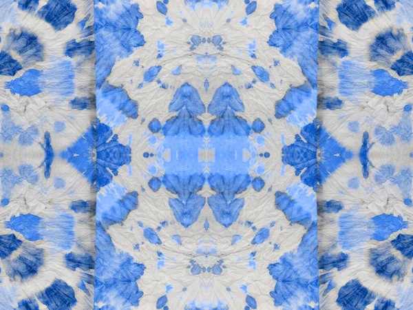Blue Tie Dye Upprepa Bind Dye Wash Sömlös Duk Art — Stockfoto