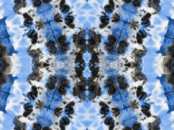 Голубая Бесшовная Метка Tie Dye Blue Seamless Repeat Черный Акварель — стоковое фото