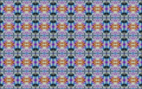 Aquarelle Geometric Batik Boho Colored Indonesian Mosaic Ikat Colored Floral — Stock fotografie