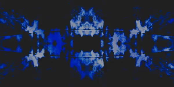 ナイトファブリックデザイン グローシームレスバナー 白い煙ダーティアート効果 青い水彩画 ライト スペース グラウンジ インクのモチーフを凍結 古いスタイリッシュな自然 黒雪の背景 — ストック写真