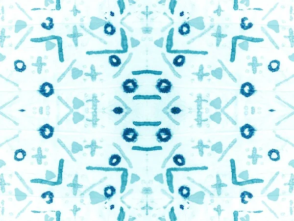 墨水彩刷 Aqua摘要马克 Tiedye几何流体概念 蓝点纹理 几何抽象无缝化涂料 Teal Tie Dye Stroke 系上染料柔软的抽象海绵 — 图库照片