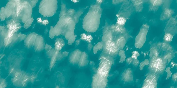 蓝色的领带染料 绿海纹理 白色洗涤背景 海洋结构 天真无邪 闪耀的夏天 Teal Ink Turquise Bright — 图库照片