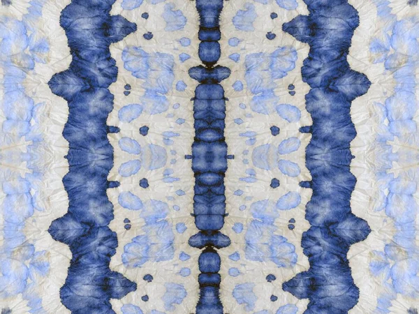 Blue Seamless Spot Tiedye Bohemian White Spatter Wet Gradient Abstract — Stockfoto
