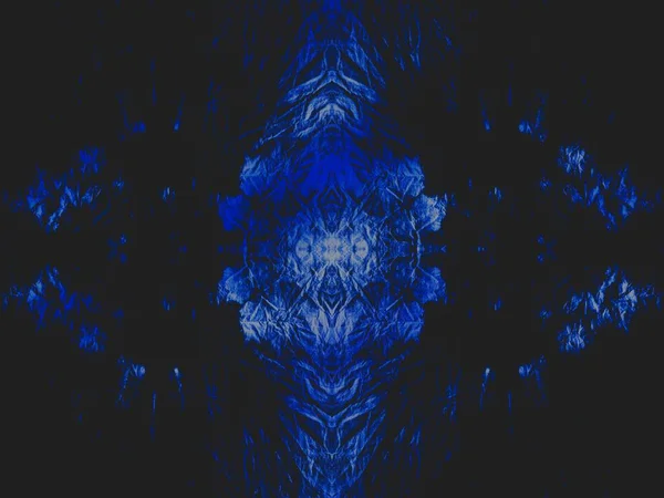 Denim Künstlerische Krawattenfärbung Blaue Geometrische Fliese Weißer Kalter Künstlerischer Schmutz — Stockfoto